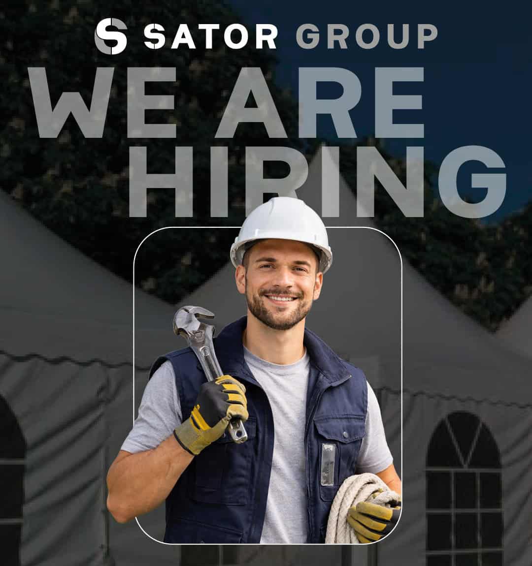 Monteur für Zeltbau bei der Sator Group in Baden-Baden – Vollzeitjob im Bereich Eventaufbau, Zeltmontage und Veranstaltungstechnik.